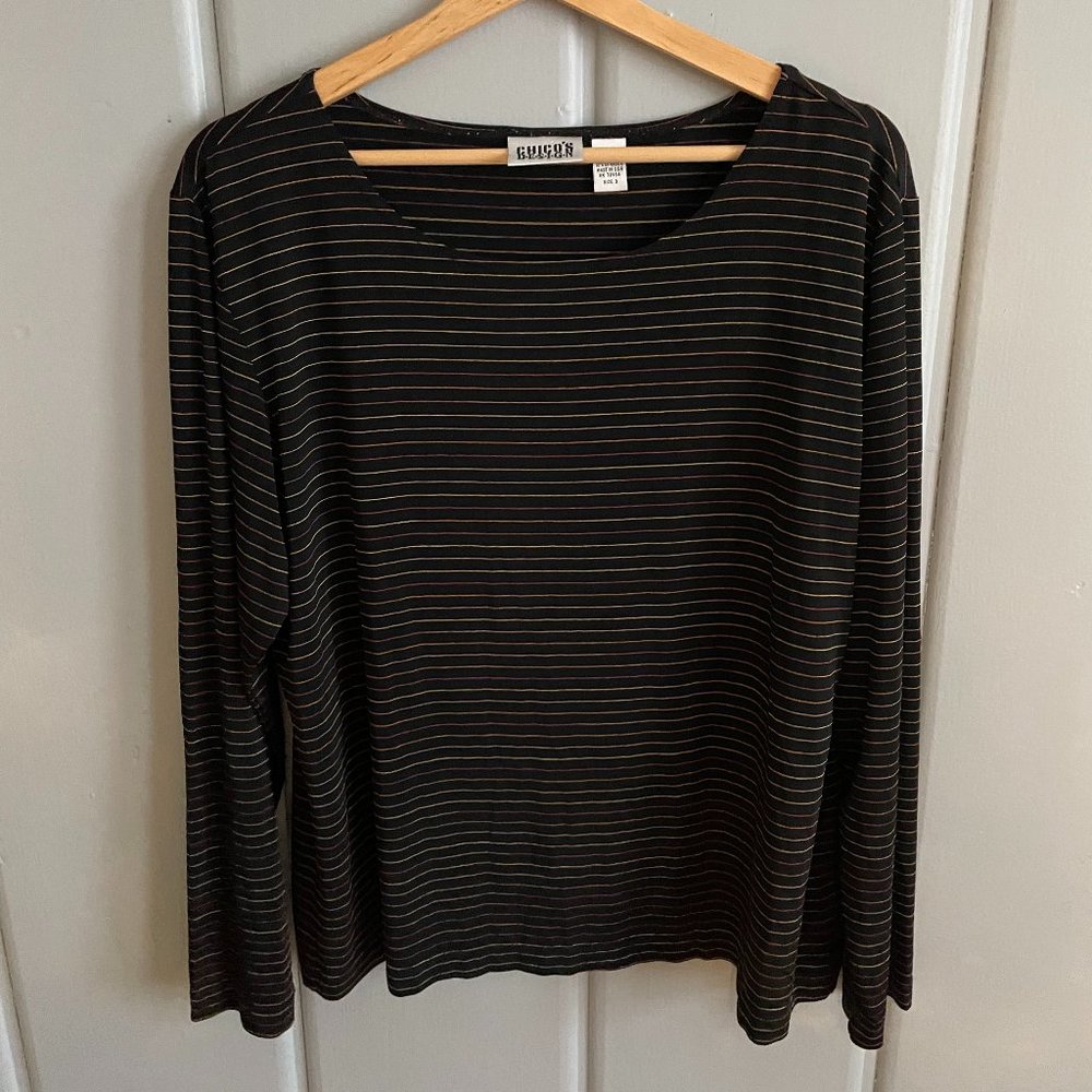 Black Long-Sleeve with Colored Stripes
